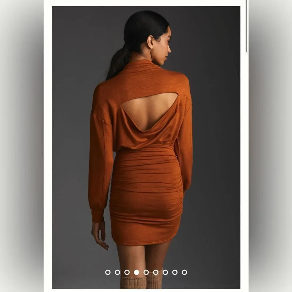 Anthropologie Daily Practice Ruched Cozy Mini Dress - Picture 4 of 4